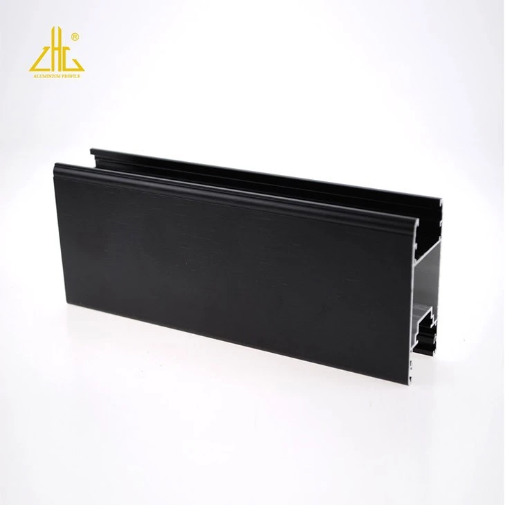 Anodized Brushed Black Extruded Frame Profile